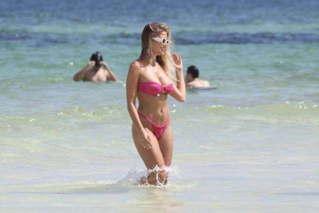 Kara Del Toro in Tiny Bikini at a Beach in Tulum