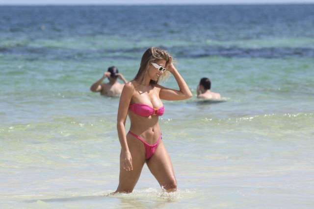 Kara Del Toro in Tiny Bikini at a Beach in Tulum