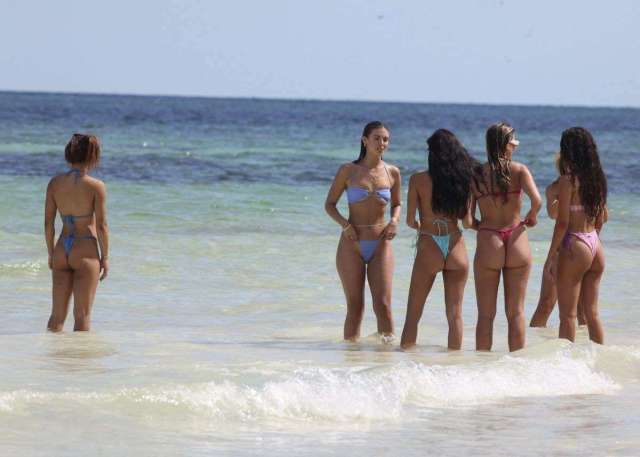 Kara Del Toro in Tiny Bikini at a Beach in Tulum