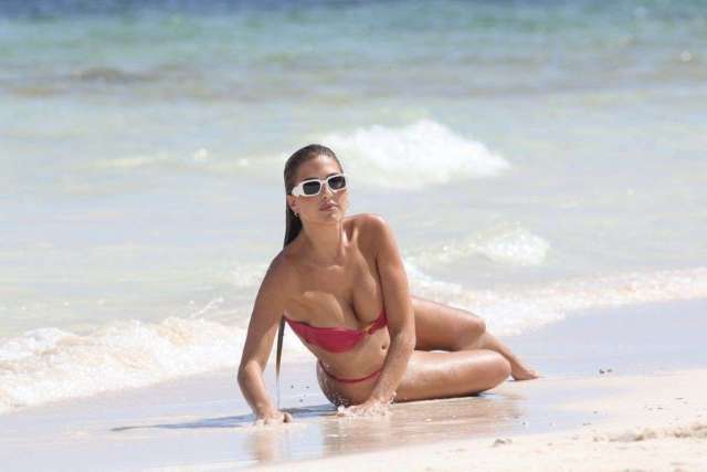 Kara Del Toro in Tiny Bikini at a Beach in Tulum